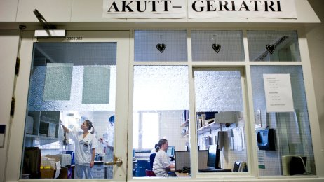 Vaktrom, geriatrisk avdeling på Ullevål universitetssykehus.