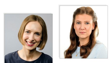 Bildet viser forsknings- og høyere utdanningsminister Iselin Nybø (V) og leder for NSF Student Trine Skaar