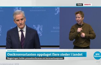 Skjermdump fra pressekonferanse med Jonas Gahr Støre