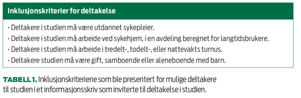 Tabell 1