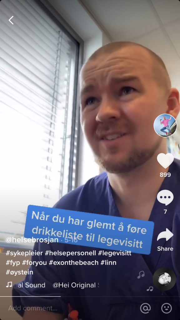 Bildet viser en skjermdump fra TikTok.