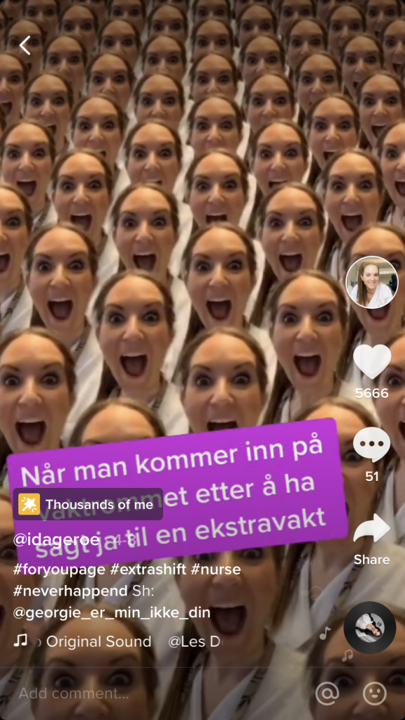 Bildet viser en skjermdump fra TikTok.