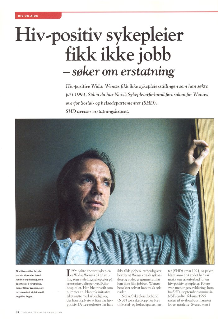 Faksimile fra Sykepleien 12/1996