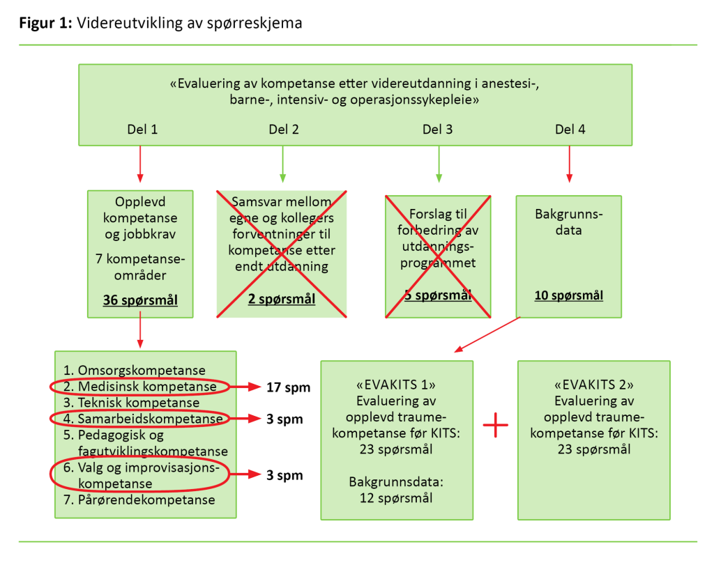 Figur 1. Videreutvikling av spørreskjema