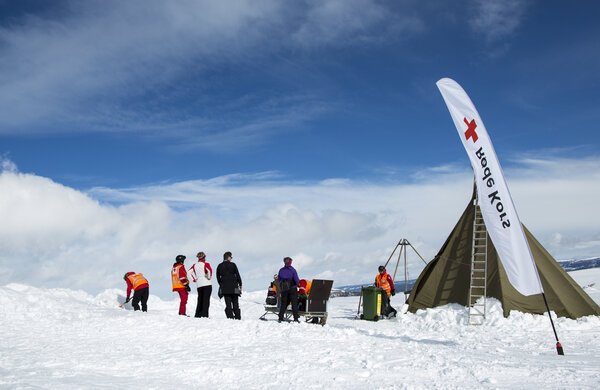 Bildet viser lavvoleiren til Røde Kors på Golsfjellet.