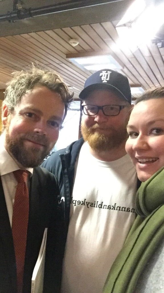 Torbjørn Røe Isaksen, Petter Sætre og NSFs studentleder Cathrine Villemo Tallaksen Svendsen