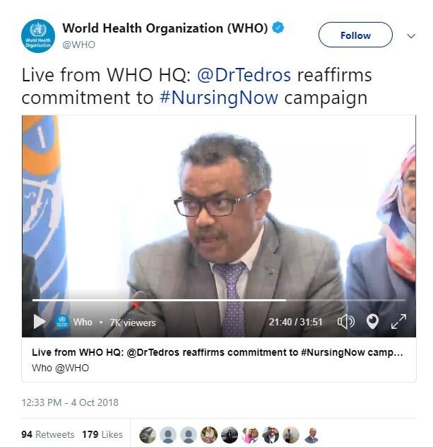 bildet viser WHOs film med dr Tedros