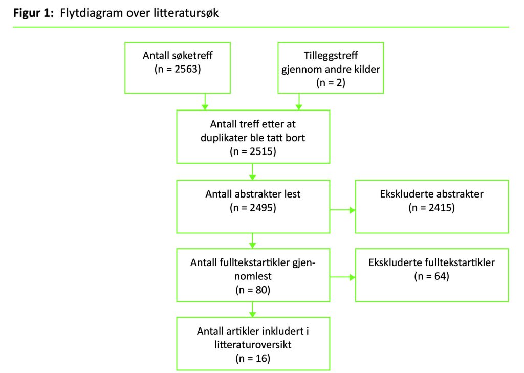 Figur 1: Flytdiagram over litteratursøk