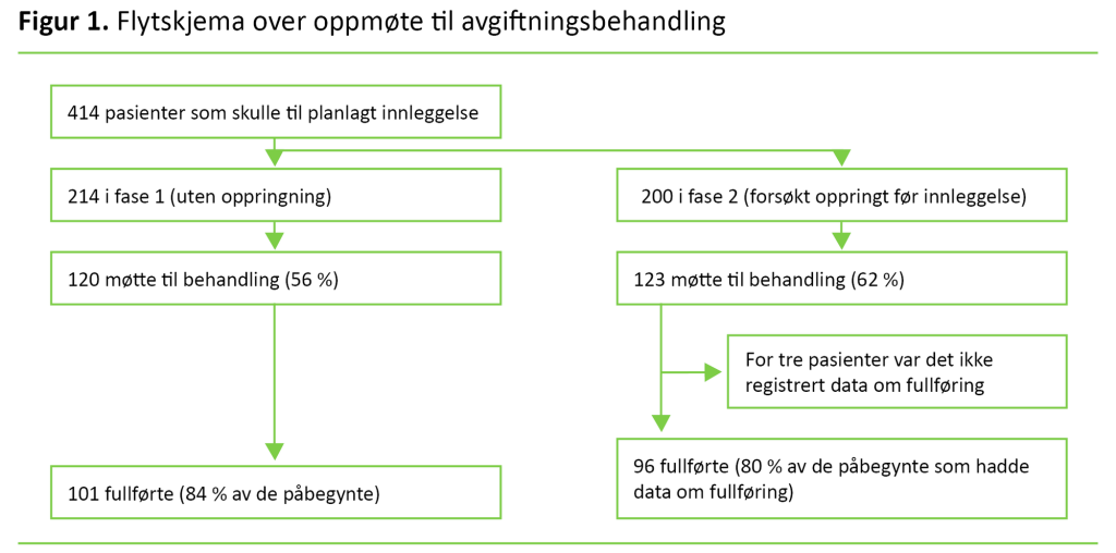 Figur 1. Flytskjema over oppmøte til avgiftningsbehandling